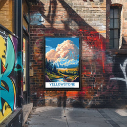 Yellowstone National Park Vintage Wilderness National Park Poster