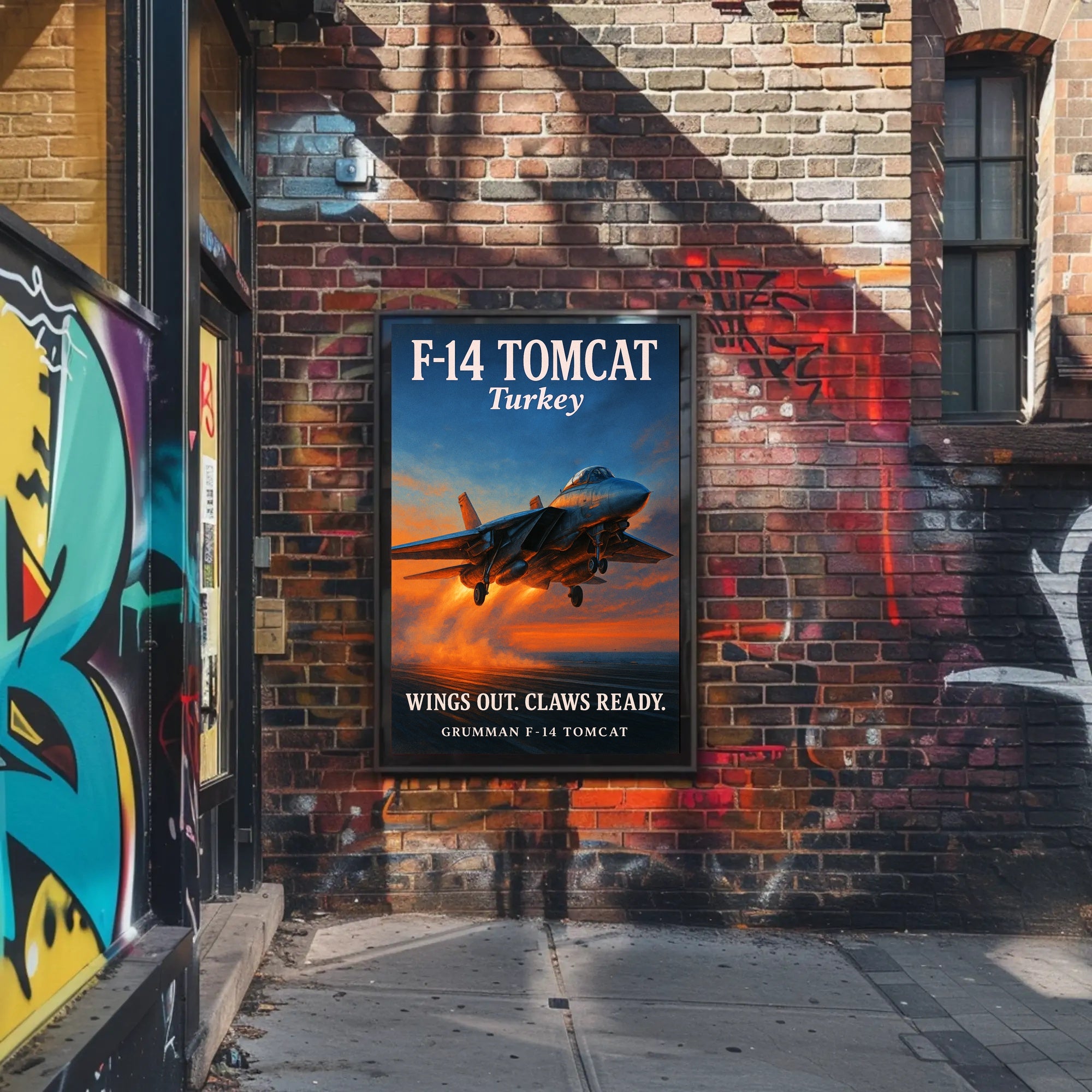 F-14 Tomcat Wings Out, Claws Ready Poster PosterGoat