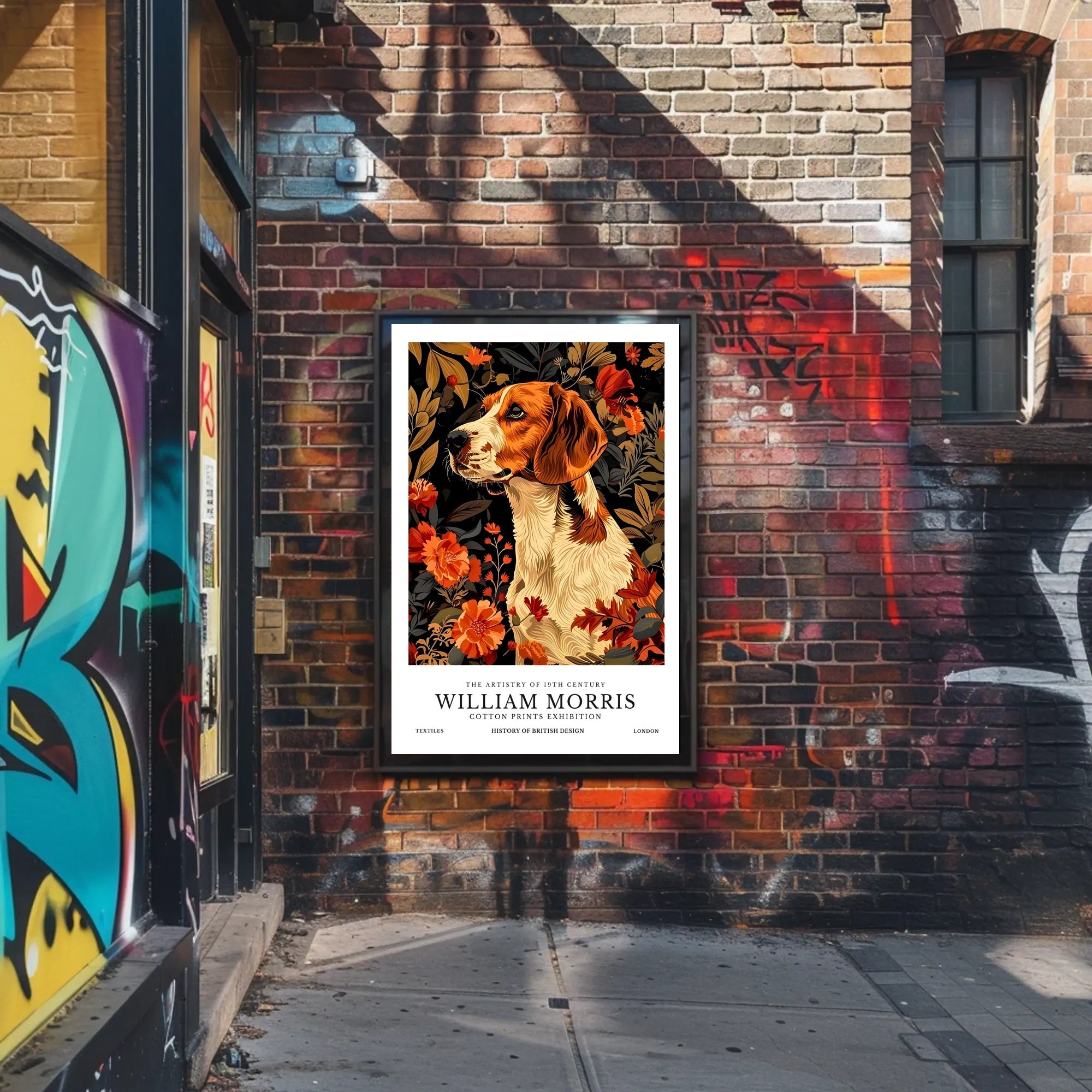 Elegant Canine Floral Art in Heritage Cultural or Heritage Poster