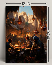 Market Scene In An Ancient City Poster