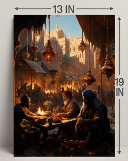 Market Scene In An Ancient City Poster