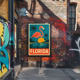 Florida Flamingo Poster
