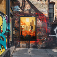 Cityscape Meets Nature in Vibrant Urban Artistry Poster
