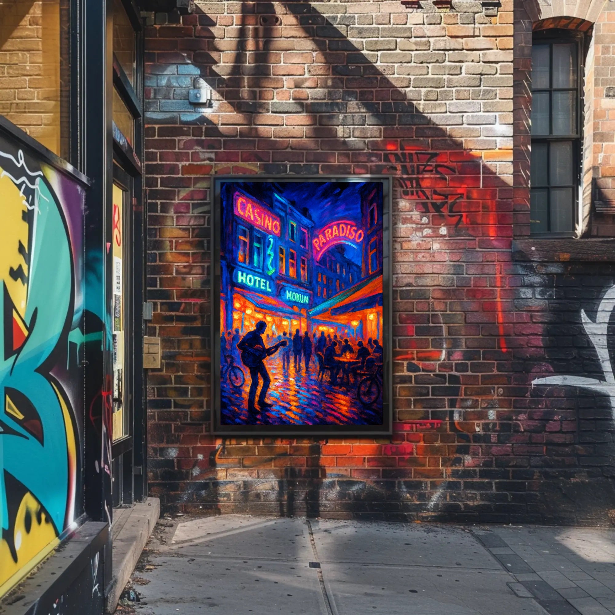 Neon Nightlife Vibes Poster PosterGoat
