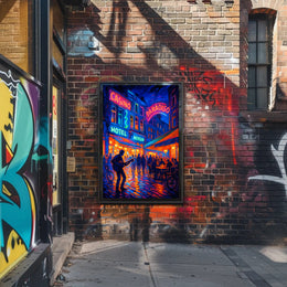 Neon Nightlife Vibes Poster PosterGoat