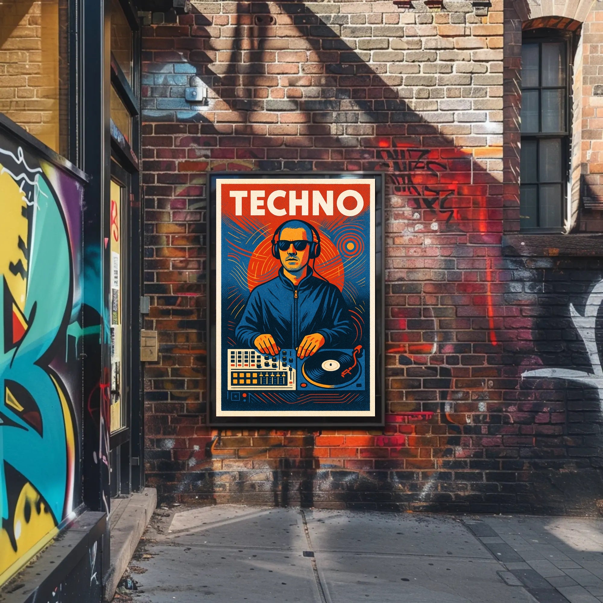 Techno Vibes Poster PosterGoat