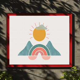 Sunrise Harmony: Modern Minimalist Nature Art Poster