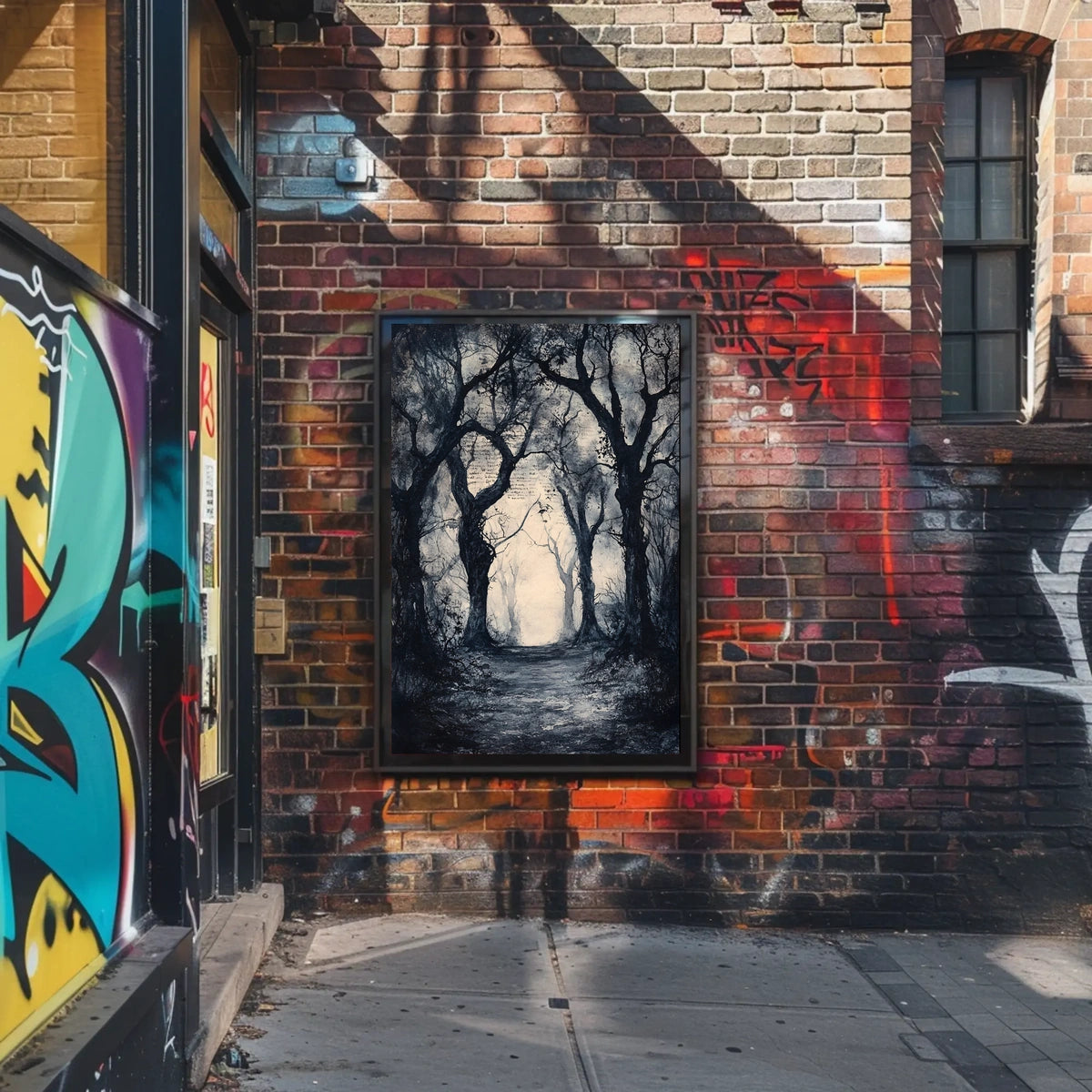 Mysterious Ethereal Forest Scene Artistic Poster
