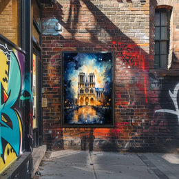 Notre-Dame De Paris A Nighttime Poster