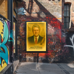 Bill Clinton 42nd President of the United States Vintage Watercolor Poster