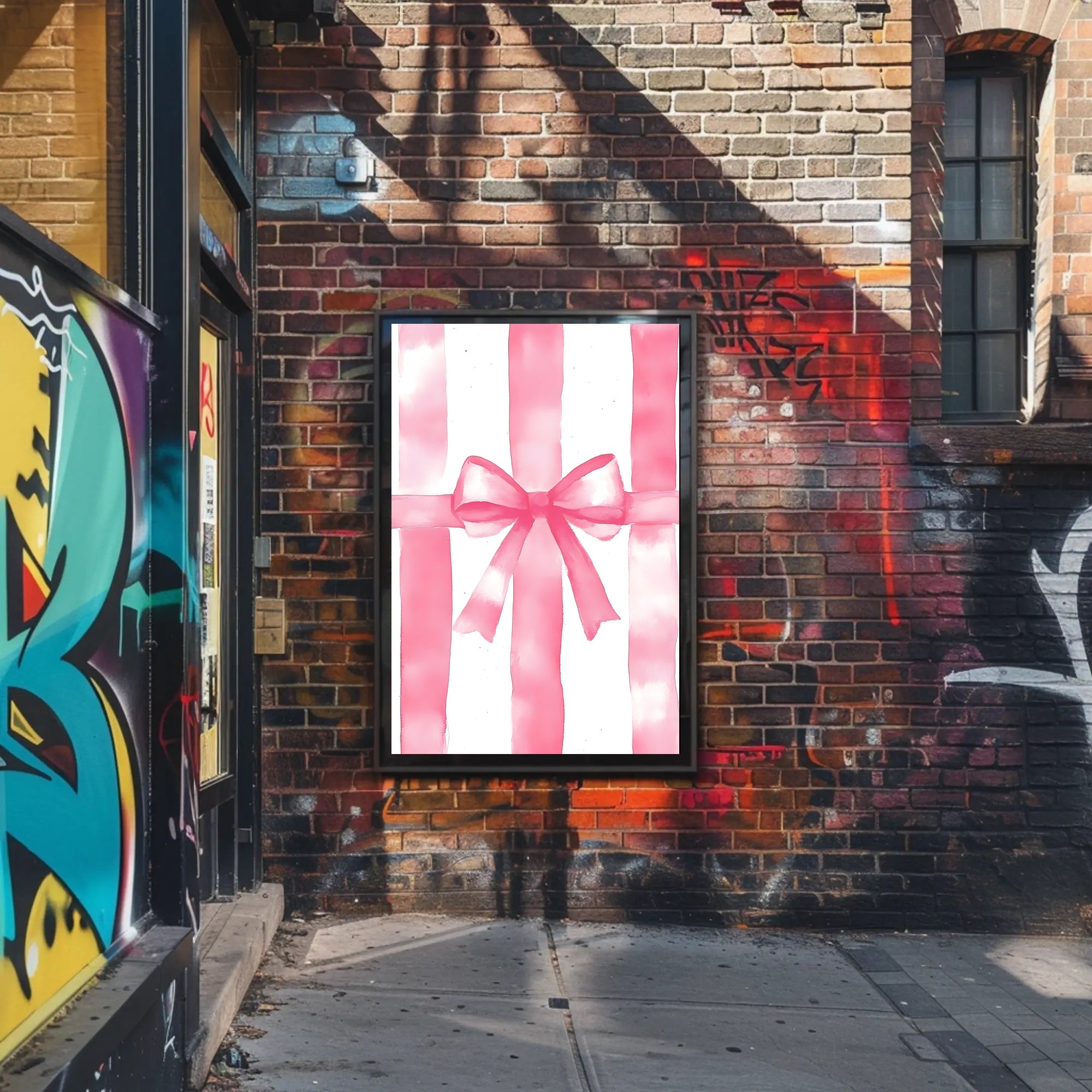 Pink Ribbon Gift Design Decorative Poster Wall Art