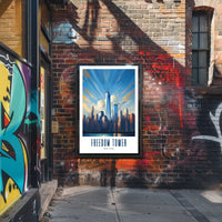 Freedom Tower NYC Skyline City Poster Modern Wall Art