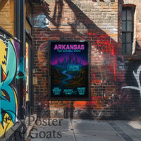 Arkansas Scenic Hot Springs Cityscape Travel Poster