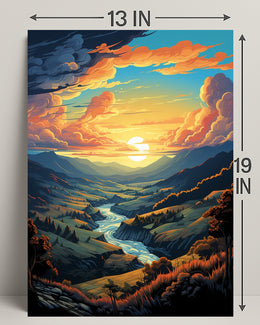 Majestic Sunset Valley Poster