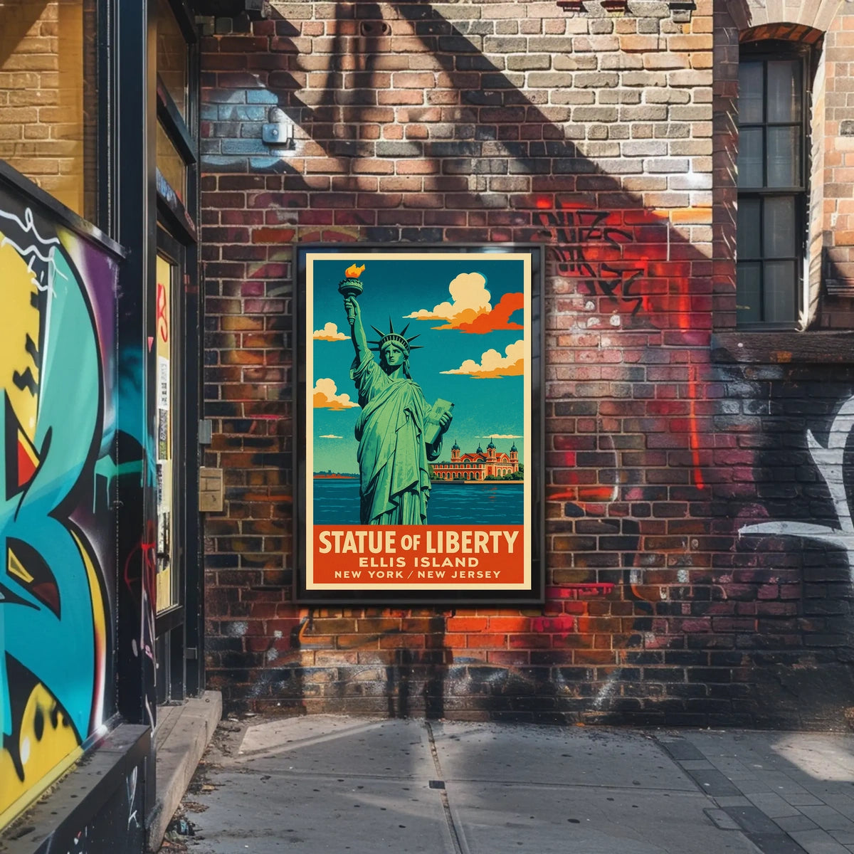 Statue Of Liberty And Ellis Island Poster