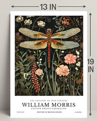 William Morris Dragonfly Textile Art Artistic Poster