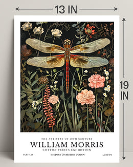 William Morris Dragonfly Textile Art Artistic Poster