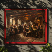 19th Century Tavern Scene Rustic Art Poster