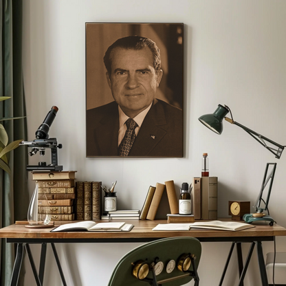 Richard Nixon 37th President Sepia Photo