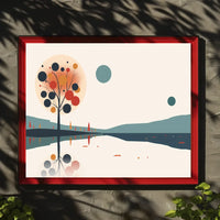 Reflective Autumn Landscape Minimalist Art Poster