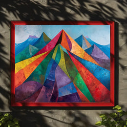 Abstract Geometric Mountain Landscape Poster Art Print