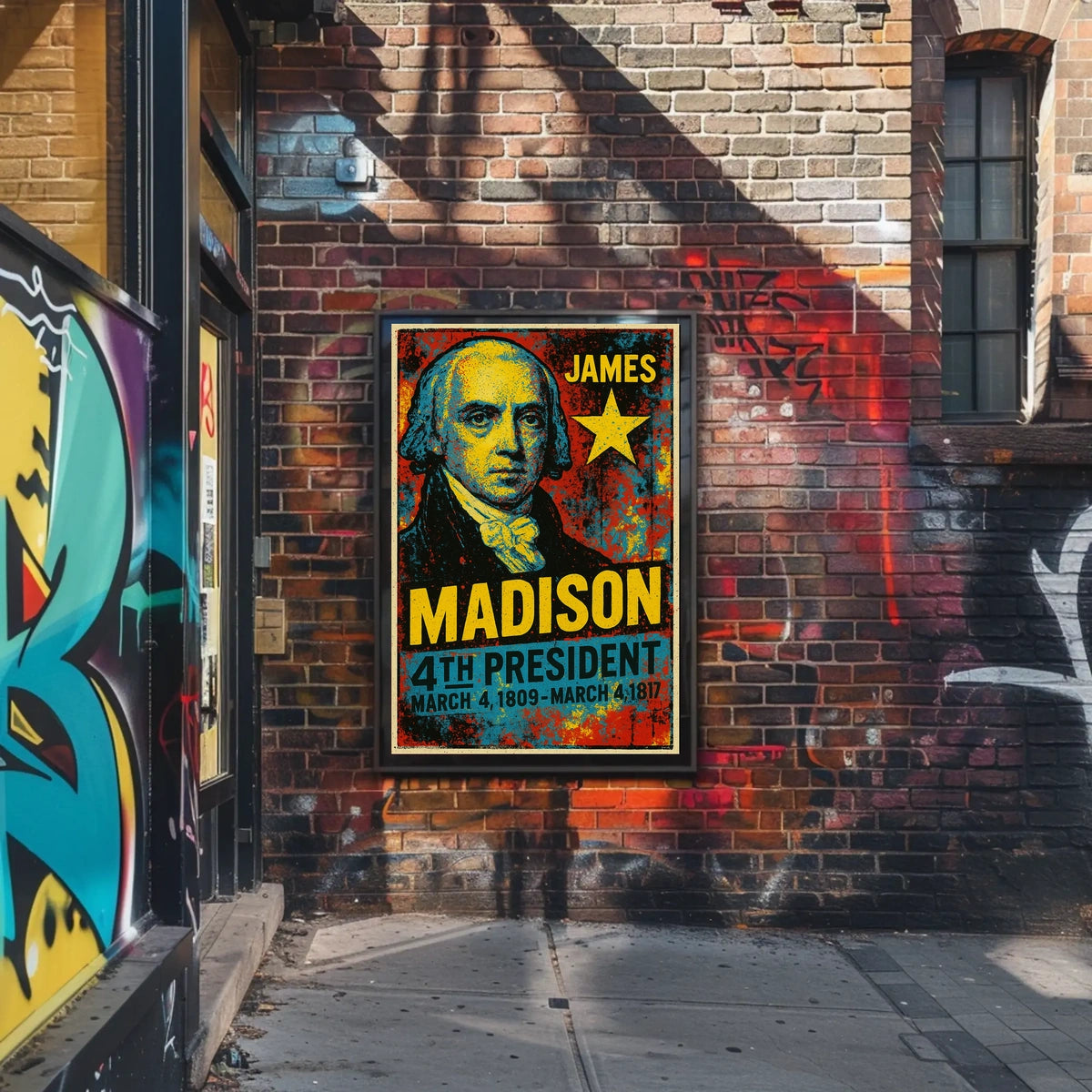 James Madison 4th President of the United States Graffiti Pop Art Poster