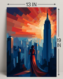 Cityscape At Sunset Poster
