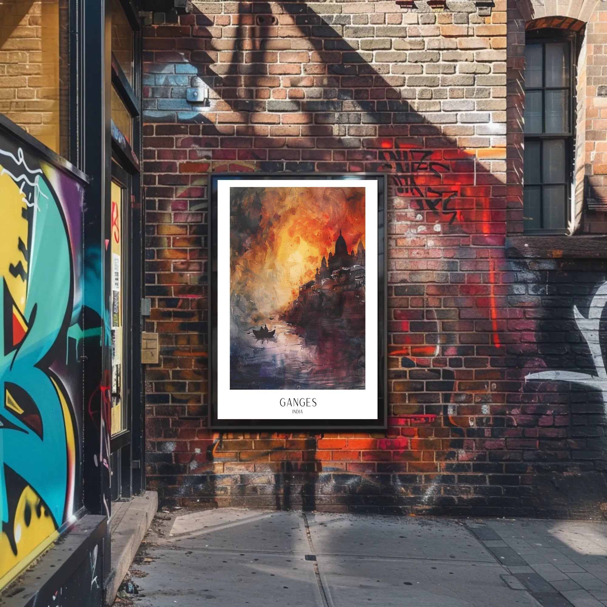 Ganges at Sunset Poster PosterGoat
