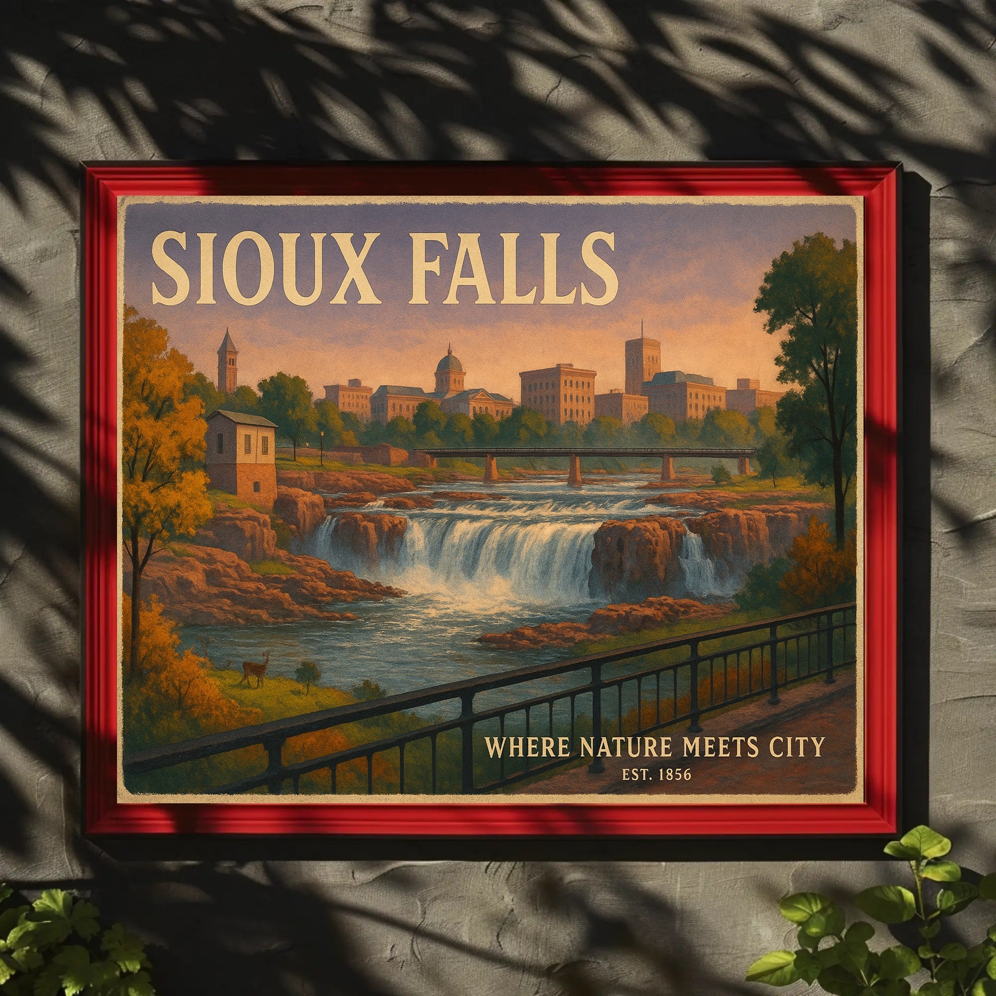 Sioux Falls Nature Meets City Travel Poster