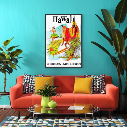 Hawaii Air Lines Travel Poster