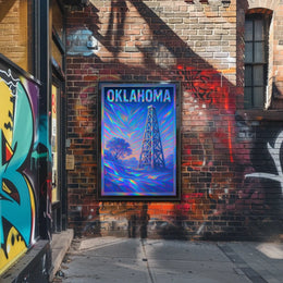 Oklahoma Oil Derrick Poster