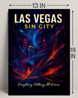 Las Vegas Sin City Vintage Poster Art Print PosterGoat