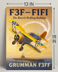 F3F-FIFI The Barrel-Rolling Bulldog Poster PosterGoat