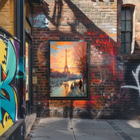 Parisian Sunset Stroll Poster