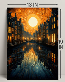 Dreamy Canal At Sunset Poster