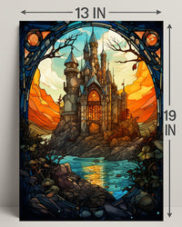 Enchanted Castle At Sunset Poster
