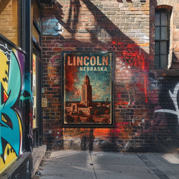 Lincoln Cityscape Travel Minimalist Poster