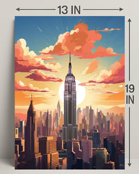 Sunset Over The Cityscape Poster