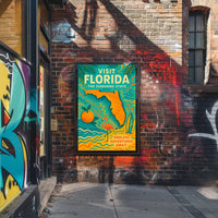 Florida Travel Poster Vintage Sunshine State Print