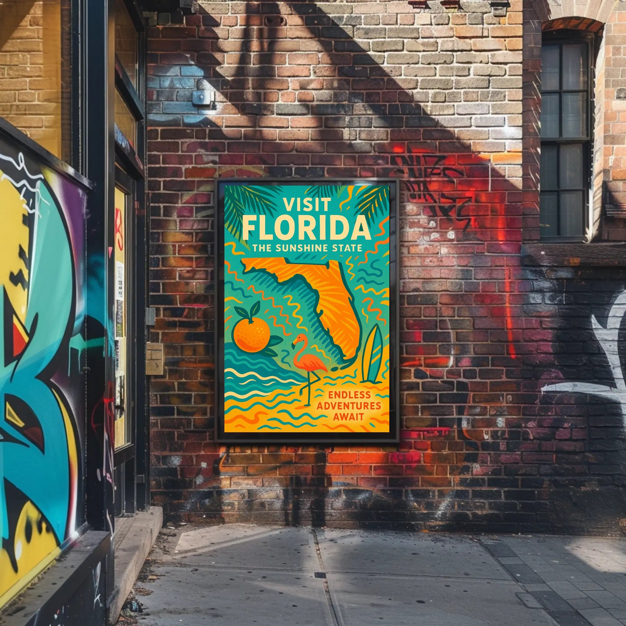 Florida Travel Poster Vintage Sunshine State Print