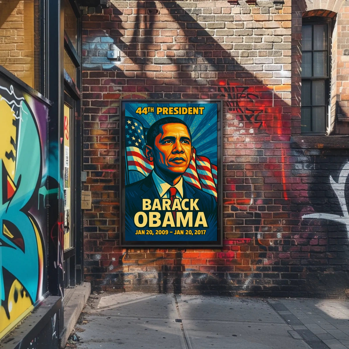 Barack Obama 44th President of the United States Colorful Comic Book Style Poster