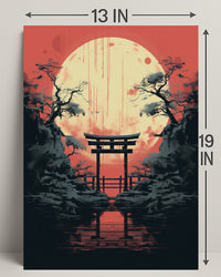 Moonlit Torii Gate Poster PosterGoat