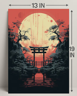 Moonlit Torii Gate Poster PosterGoat