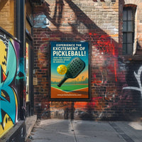 Pickleball Paddle in Action: Vibrant Sports Poster PosterGoat