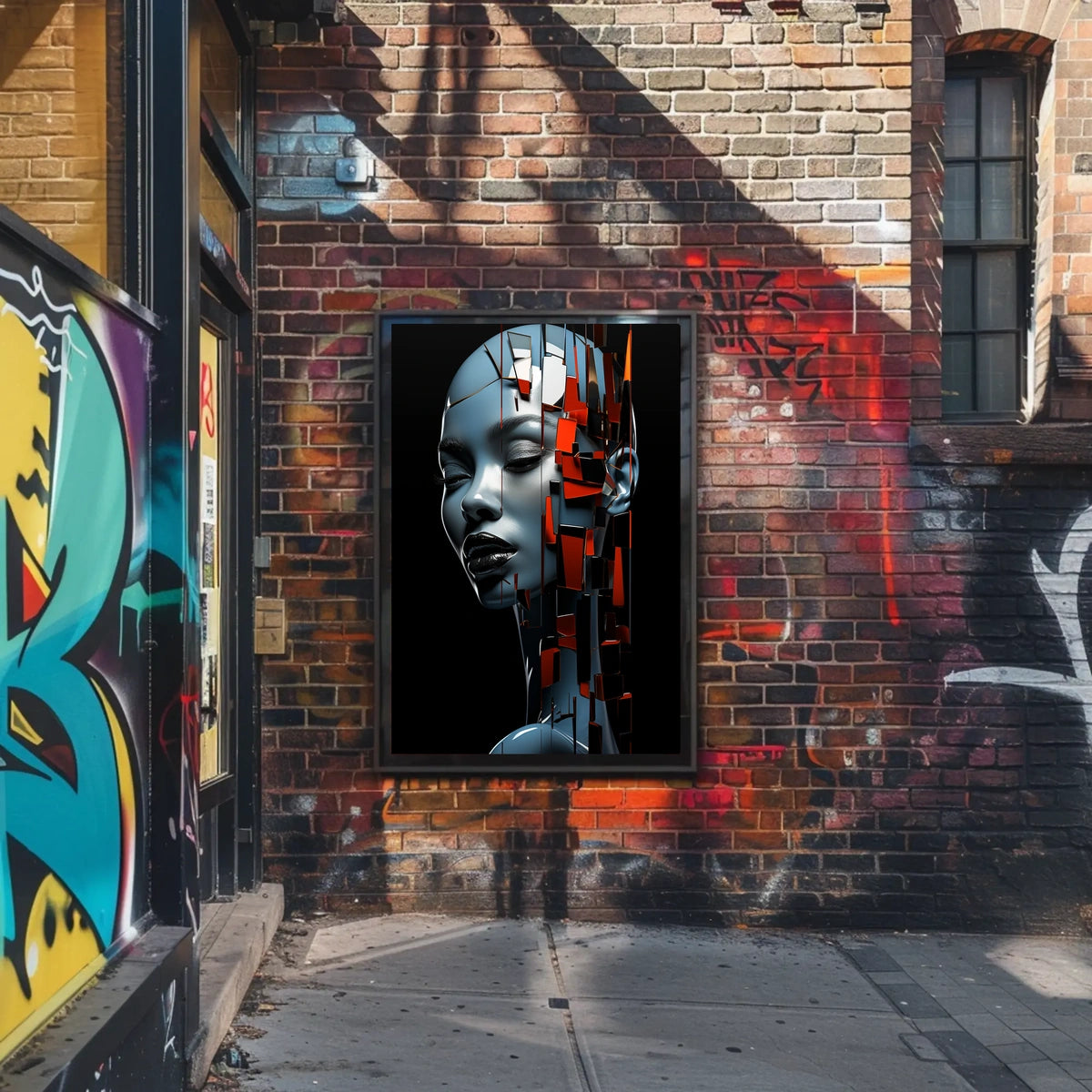 Futuristic Abstract Human AI Art Poster Print