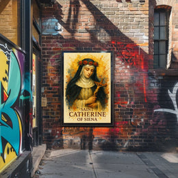 Saint Catherine of Siena In Heritage-Inspired Cultural Poster