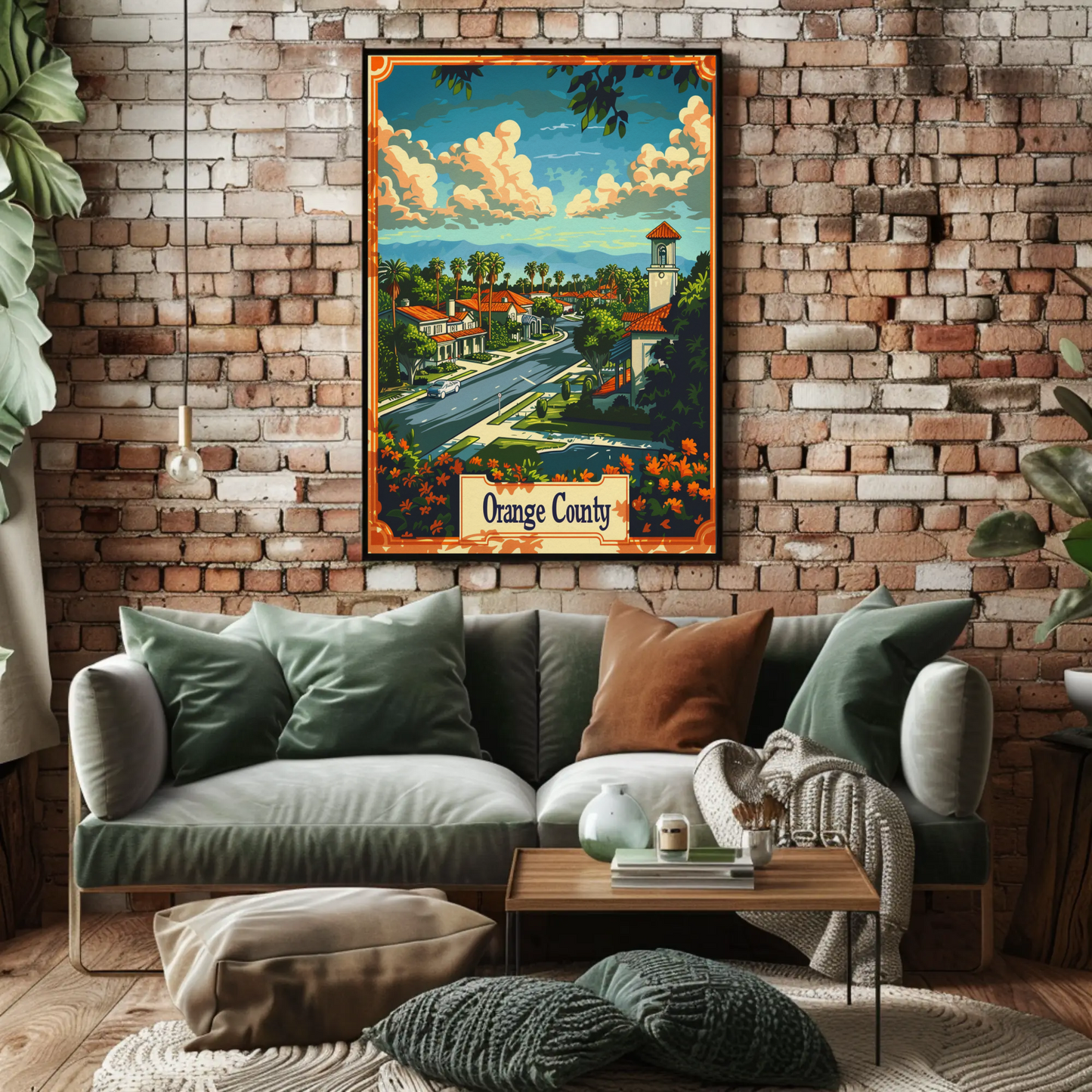 Orange County California Suburb Travel Poster
