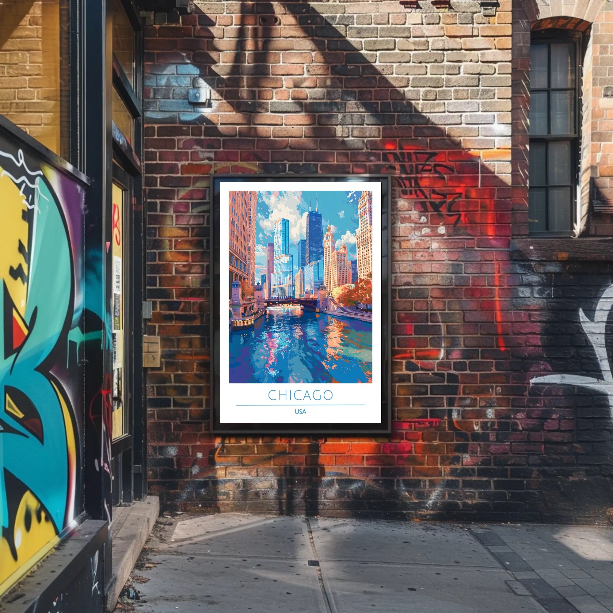Chicago Skyline Reflections: Urban or Cityscape Poster