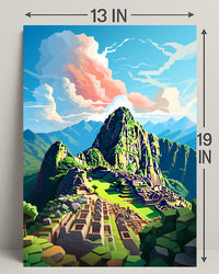 Machu Picchu A Digital Impression Poster