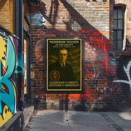 Woodrow Wilson Artistic Presidential Portrait Poster